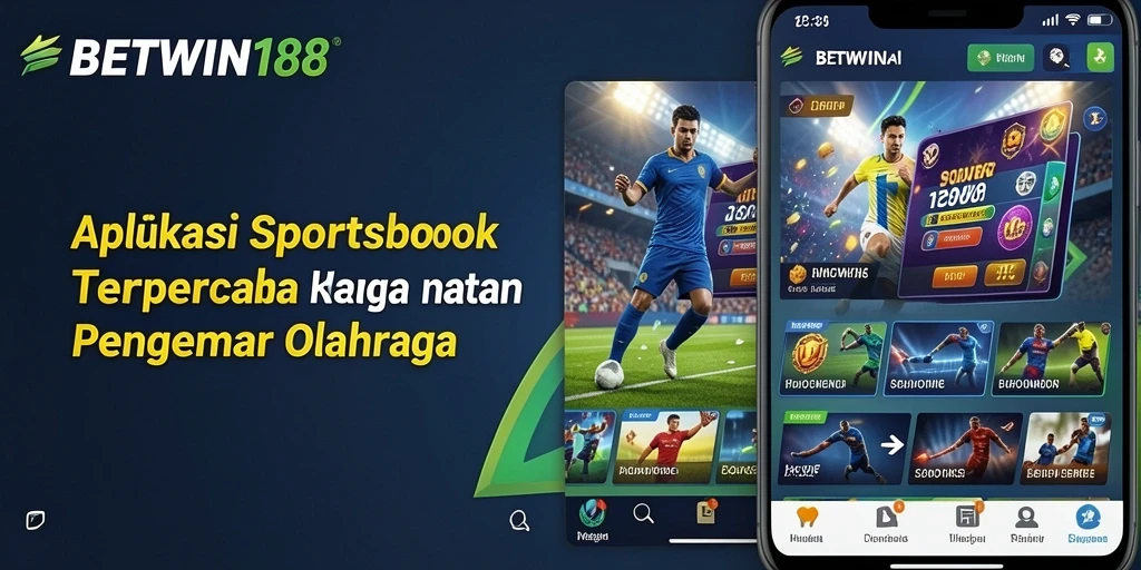 Tampilan aplikasi BETWIN188 dengan berbagai opsi taruhan olahraga.