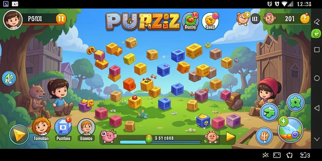 Tampilan gameplay seru D73 dengan berbagai level puzzle.