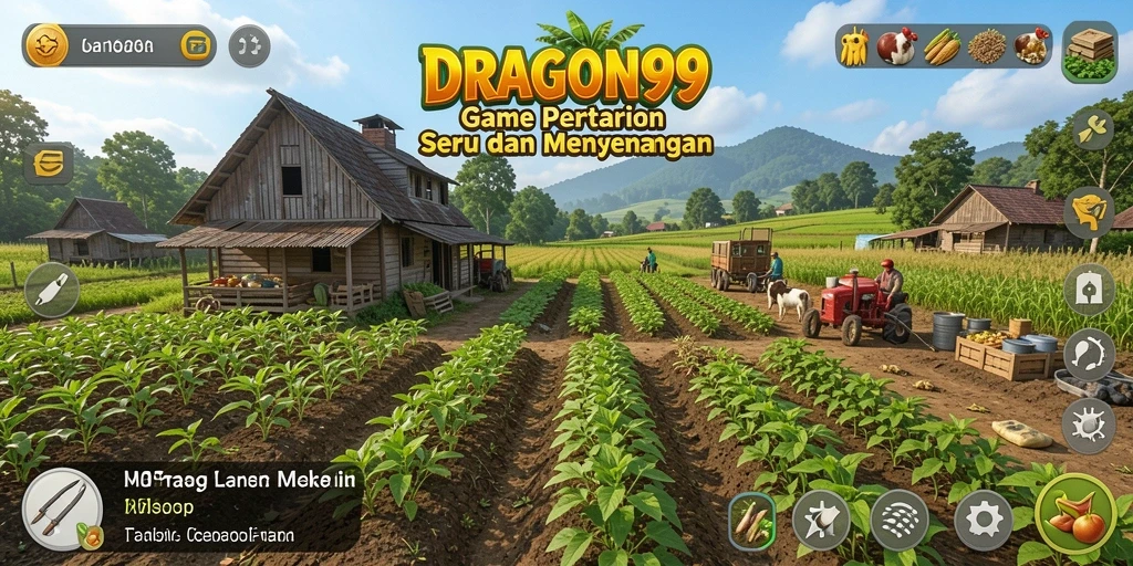 Tampilan menarik dari gameplay <strong>DRAGON99</strong> yang menunjukkan aktivitas bertani.