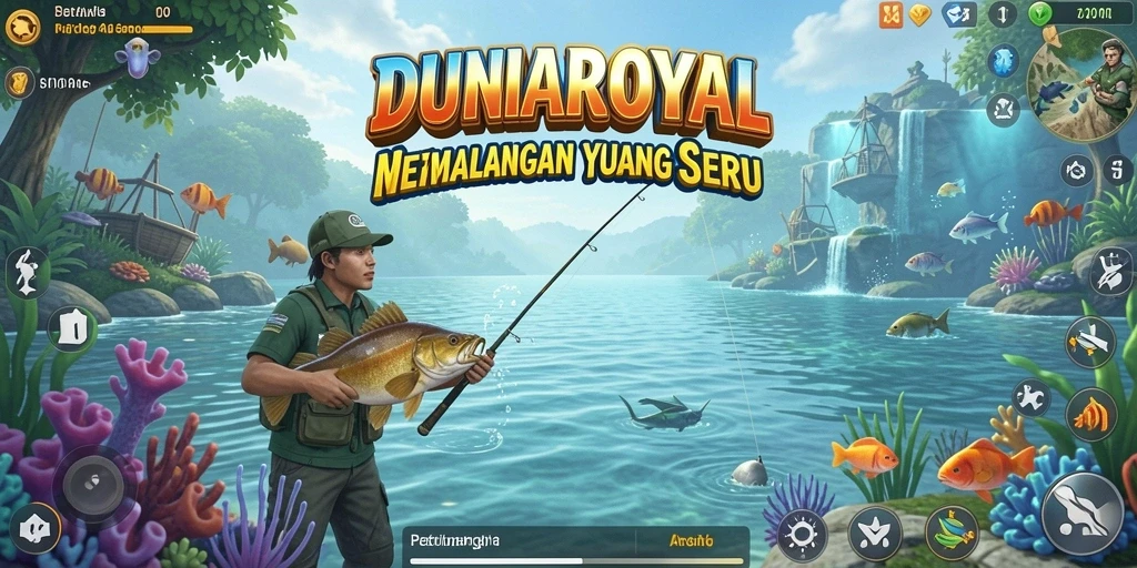 Tampilan menarik dari gameplay DUNIAROYAL saat memancing.
