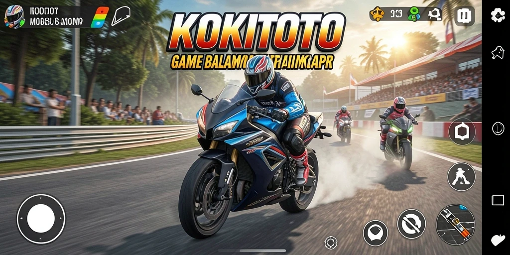 Gameplay seru balap motor di KOKITOTO dengan aksi mendebarkan.