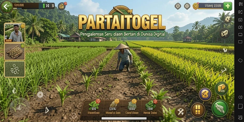 Tampilan gameplay seru dari PARTAITOGEL yang memperlihatkan aktivitas bertani.