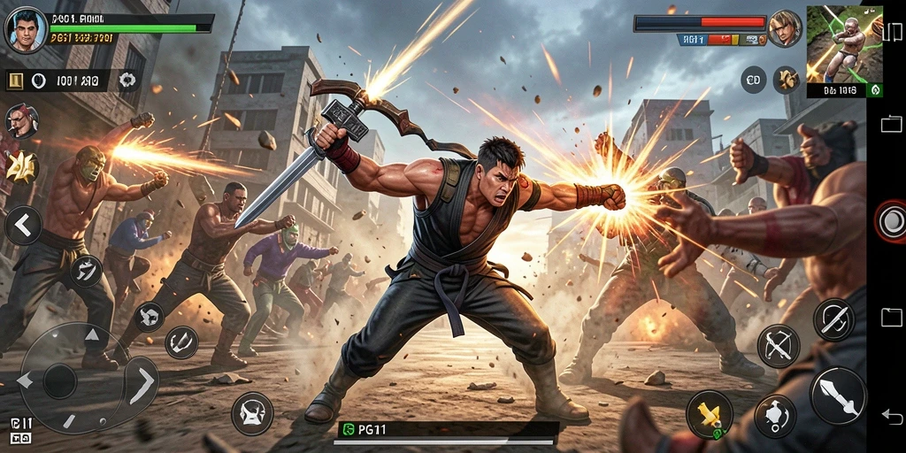 Tampilan aksi intens gameplay PG11 yang mendebarkan.