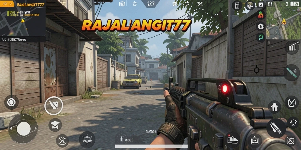 Tampilan menegangkan gameplay RAJALANGIT77 dalam pertempuran TPS.