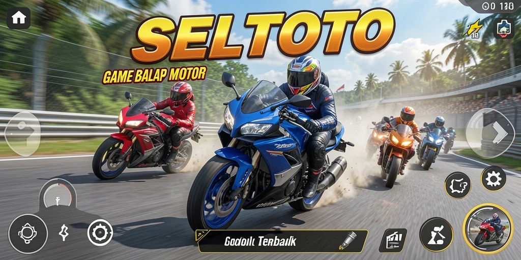 Tampilan gameplay balap motor yang intens dan menegangkan.