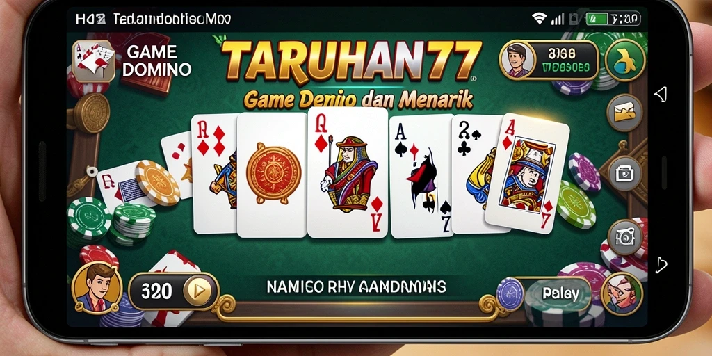Screenshot TARUHAN77 menampilkan gameplay seru Domino.