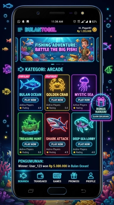 Screenshot fitur terbaru dari aplikasi bulantogel.